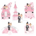 Set of wedding illustration Royalty Free Stock Photo