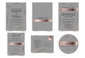 Set of Wedding Invitation card for Couple.Rose Gold and Gray Tone