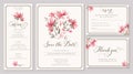 Set of wedding invitation card templates with watercolor stylize