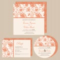 Set of wedding invitation cards or announcements