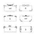 Set of wedding monograms collection design isolated