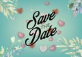 Set of wedding party invitation and Save The Date card templates with Lily of the valley flowers hand drawn with black contour lin