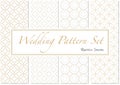 Set of Wedding Patterns in Gold and White Colors