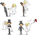 Set of wedding pictures vector