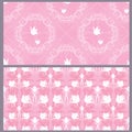 Set of wedding seamless pattern - floral ornament with wedding Royalty Free Stock Photo