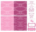 Set of wedding seamless patterns - ornaments with wedding rings Royalty Free Stock Photo