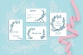 Holiday wedding set cards Royalty Free Stock Photo