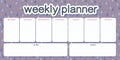 Set of weekly & daily planner page design template children calendar.