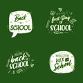 Set of Welcome back to school hand writing and education doodles - Sale tag. Vector illustration, Typography elements Royalty Free Stock Photo