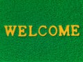 Set of Welcome Letters on a Green Background
