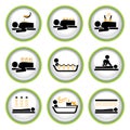 Set of Wellness&Spa Pictogram Buttons I