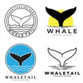 set whale tail logo vector illustration design Royalty Free Stock Photo