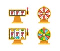 Set of Wheels Of Fortune and 777 Slot Machines
