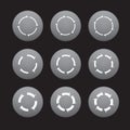 Set of white arrows in grey buttons. Royalty Free Stock Photo