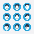 Set of white avatar icons