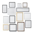 Set of White and Black Blank Picture Frames and Royalty Free Stock Photo