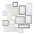 Set of White and Black Blank Picture Frames and Royalty Free Stock Photo