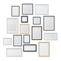 Set of White and Black Blank Picture Frames and Royalty Free Stock Photo