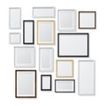 Set of White and Black Blank Picture Frames and Royalty Free Stock Photo