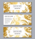 Set of white, black and gold banners templates. Modern abstract Royalty Free Stock Photo