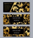 Set of white, black and gold banners templates. Modern abstract Royalty Free Stock Photo