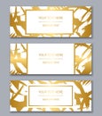 Set of white, black and gold banners templates. Modern abstract Royalty Free Stock Photo