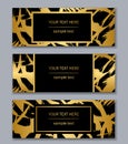 Set of white, black and gold banners templates. Modern abstract Royalty Free Stock Photo