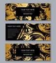 Set of white, black and gold banners templates. Modern abstract Royalty Free Stock Photo