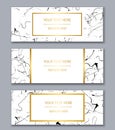 Set of white, black and gold banners templates. Modern abstract Royalty Free Stock Photo