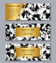 Set of white, black and gold banners templates. Modern abstract Royalty Free Stock Photo