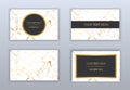 Set of white, black and gold business cards templates. Modern ab Royalty Free Stock Photo