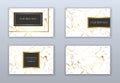 Set of white, black and gold business cards templates. Modern ab Royalty Free Stock Photo