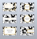 Set of white, black and gold business cards templates. Modern ab Royalty Free Stock Photo