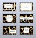 Set of white, black and gold business cards templates. Modern Royalty Free Stock Photo