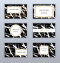 Set of white, black and gold business cards templates. Modern ab Royalty Free Stock Photo