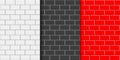 Set of white, black and red subway wall textures. Ceramic tile or stone brick background. Kitchen backsplash or bathroom Royalty Free Stock Photo