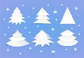 Set of white blank christmas trees Royalty Free Stock Photo