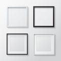 Set of White Blank Picture Frames and Black Blank Picture Frames Royalty Free Stock Photo