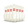 Set of on White Bowling Pins