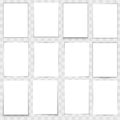 Set of white box paper with different shadow effect. Vector.