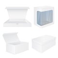 Set of white boxes. White mockups Royalty Free Stock Photo