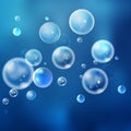 Set white bubble in vector. Isolated Water bubbles collection o Royalty Free Stock Photo