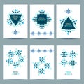 Set of white cards with ethnic design. Royalty Free Stock Photo