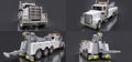 Set white cargo tow truck to transport other big trucks or various heavy machinery. 3d rendering.