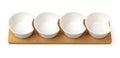 set of white ceramic saucers Royalty Free Stock Photo