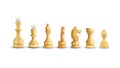 Set of white chess pieces. Isolated on a white background. Sport Royalty Free Stock Photo