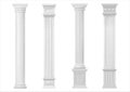 Set of white classic wood columns Royalty Free Stock Photo