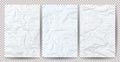 Set of white clean crumpled papers Royalty Free Stock Photo