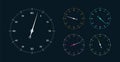 Set of white clock face for with pointer