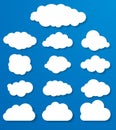 white clouds on a blue background Royalty Free Stock Photo
